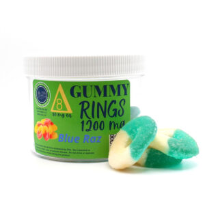D8 60mg-each 1200mg Gummy Ring Jar Blue